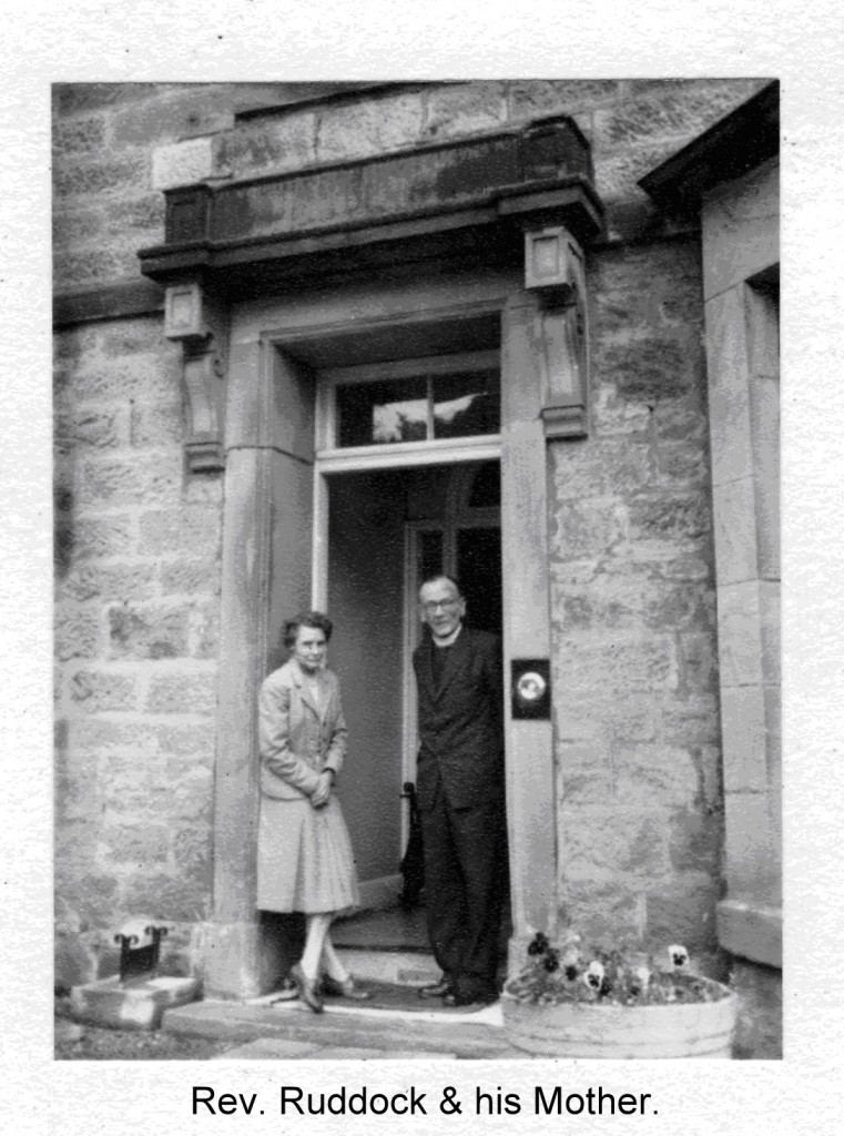 Rev. Ruddock and his mother at the rectory door